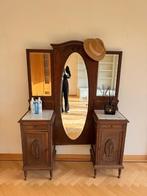 Antieke vintage kaptafel met spiegel – massief hout, Huis en Inrichting, Tafels | Kaptafels, Ophalen, Gebruikt, 100 tot 150 cm