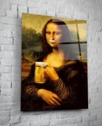 Glasposters - Art / Mona Lisa Beer Lover - 4 formaten, Huis en Inrichting, Woonaccessoires | Schilderijen, Tekeningen en Foto's