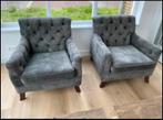 2 Bidefords fauteuils, 75 tot 100 cm, Gebruikt, Landelijk, Stof