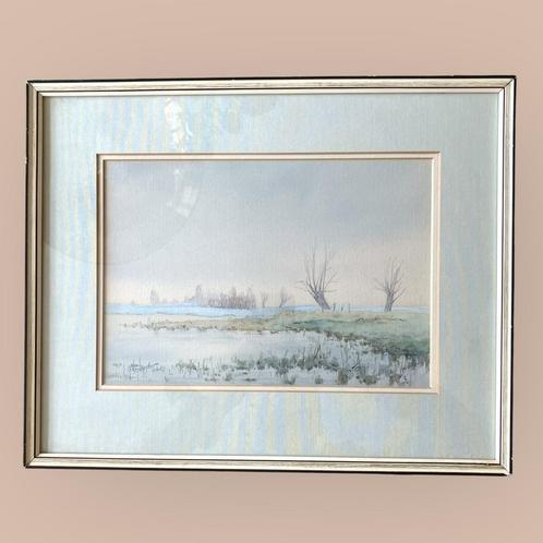 Aquarel Gert Hendriksen, Vleuten de Meern ca. 1950-60, Antiek en Kunst, Kunst | Schilderijen | Klassiek, Ophalen of Verzenden
