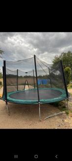 Trampoline 426cm veiligheidsnet ladder compleet bijna gratis, Ophalen, Gebruikt