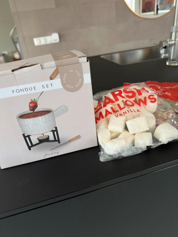 Chocolade Fondue Set met Marshmallows, Huis en Inrichting, Keuken | Keukenbenodigdheden, Nieuw, Ophalen