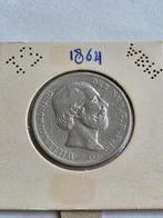 1 gulden 1864 - in originele ABN munthouder, Postzegels en Munten, 1 gulden, Koning Willem III, Zilver, Ophalen of Verzenden