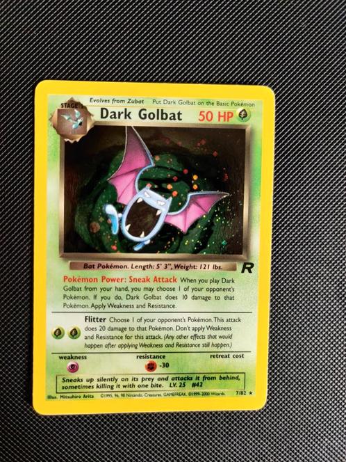 Dark Golbat Holo 7/82 Team Rocket NM Pokémon, Hobby en Vrije tijd, Verzamelkaartspellen | Pokémon, Zo goed als nieuw, Losse kaart