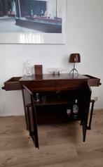 Antieke mahonie massief houten (drank)kast met 2 zijladen, Ophalen, Gebruikt, Met deur(en), Vintage