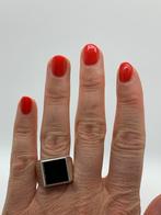 X450 Prachtige zilveren onyx ring maat 21, Sieraden, Tassen en Uiterlijk, Antieke sieraden, Ophalen of Verzenden, Zilver, Ring