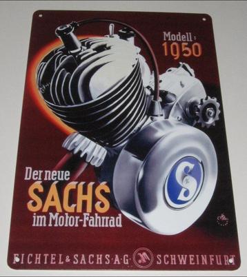 SACHS MOTOR : Metalen Bord SACHS Motorblok - Modell 1950 beschikbaar voor biedingen