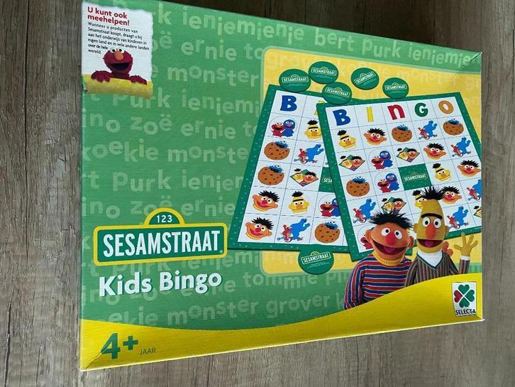 sesamstraat kinder bingo, Hobby en Vrije tijd, Gezelschapsspellen | Bordspellen, Zo goed als nieuw, Een of twee spelers, Drie of vier spelers