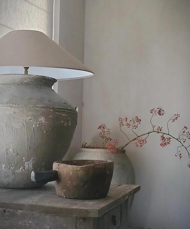 Grote kruiklamp Aura Peeperkorn met Chinese kap!!, Huis en Inrichting, Woonaccessoires | Etagères, Zo goed als nieuw, Ophalen