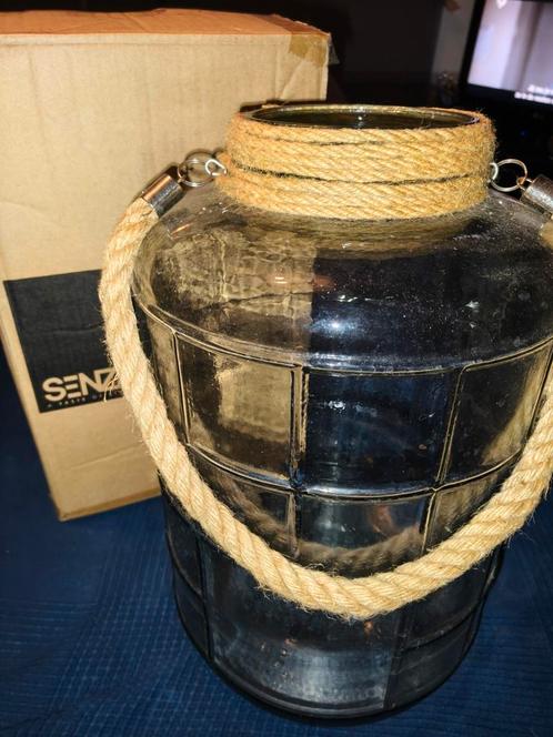 Grote glazen Senza vaas (storage jar) met touw, Huis en Inrichting, Woonaccessoires | Vazen, Zo goed als nieuw, Overige kleuren