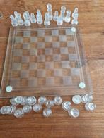 Spel: Klein glazen schaakbord (licht beschadigd), Een of twee spelers, Ophalen of Verzenden, Gebruikt