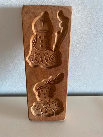 Houten Koekjesvorm speculaasplankje Sinterklaas & Piet beschikbaar voor biedingen