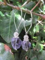 Oorbellen Purple Quartz kwarts-swarovski-kraal zilver, Ophalen, Nieuw