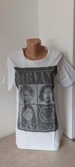 Mooi wit band t-shirt Nirvana. Maat S dames.
Zwarte opdruk., Wit, Ophalen of Verzenden, Korte mouw, Maat 36 (S)