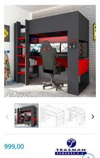 Hoogslaper met bureau/ Gamebed. Rood-grijs., Ophalen, Zo goed als nieuw, Hoogslaper