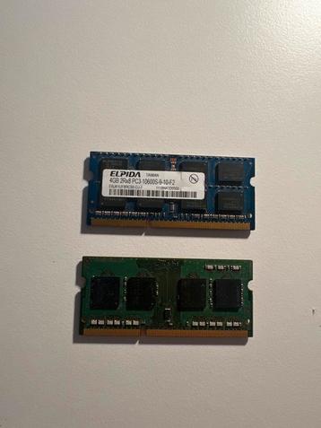 2x 4GB DDR3 Laptop Geheugen beschikbaar voor biedingen