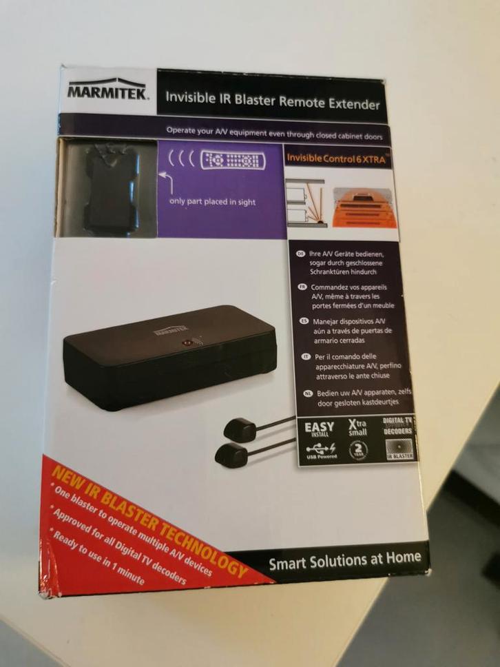 Marmitek Invisible Control 6 XTRA IR Blaster, Audio, Tv en Foto, Afstandsbedieningen, Zo goed als nieuw, Origineel, Dvd, Game console
