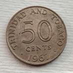50 Cents 1967 Trinidad en Tobago Oude Vintage Munt Pelikaan, Postzegels en Munten, Munten | Amerika, Ophalen of Verzenden, Midden-Amerika
