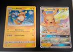 Pokémon Kaarten - Pikachu & Raichu geplastificeerd, Ophalen of Verzenden, Gebruikt, Losse kaart, Foil