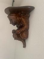 Houten narren  Wandplank  massief notenhout., Ophalen of Verzenden, Gebruikt