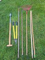 Tuingereedschap, hark, bezemsteel, snooeischaar, Tuin en Terras, Hand-tuingereedschap, Ophalen, Gebruikt, Hark