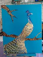 Handgemaakte 3D pauw schilderij, Antiek en Kunst, Ophalen of Verzenden