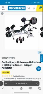 Halterbank met 100kg Halterset - Zo goed als nieuw!, Sport en Fitness, Fitnessmaterialen, Ophalen, Armen, Zo goed als nieuw, Halterset