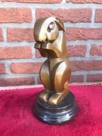 bronzen beeld, gestileerd haasje, Antiek en Kunst, Ophalen of Verzenden
