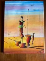 Afrikaans schilderijtje Gambia, Antiek en Kunst, Ophalen of Verzenden