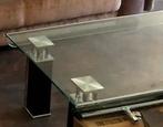 Glazen Salontafel met Metalen Poten, Gebruikt, 100 tot 150 cm, Glas, Minder dan 50 cm