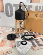 Hanglamp E27 Zwart AMBER geel Hang-lamp Glas 30CM lang Nieuw, Huis en Inrichting, Lampen | Hanglampen, Nieuw, Ophalen of Verzenden