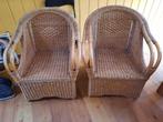 2x Rotan fauteuil + 4x rieten stoel, Ophalen, Zo goed als nieuw, Minder dan 75 cm, Riet of Rotan
