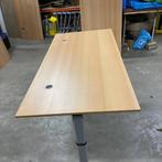 Bureau Tafel Verstelbaar met Hendel Licht Eiken 160x80cm, Huis en Inrichting, Bureaus, Ophalen of Verzenden, In hoogte verstelbaar