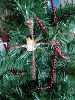 antieke kerstbal model handwerk kruisje engel prent, Diversen, Kerst, Ophalen of Verzenden, Gebruikt