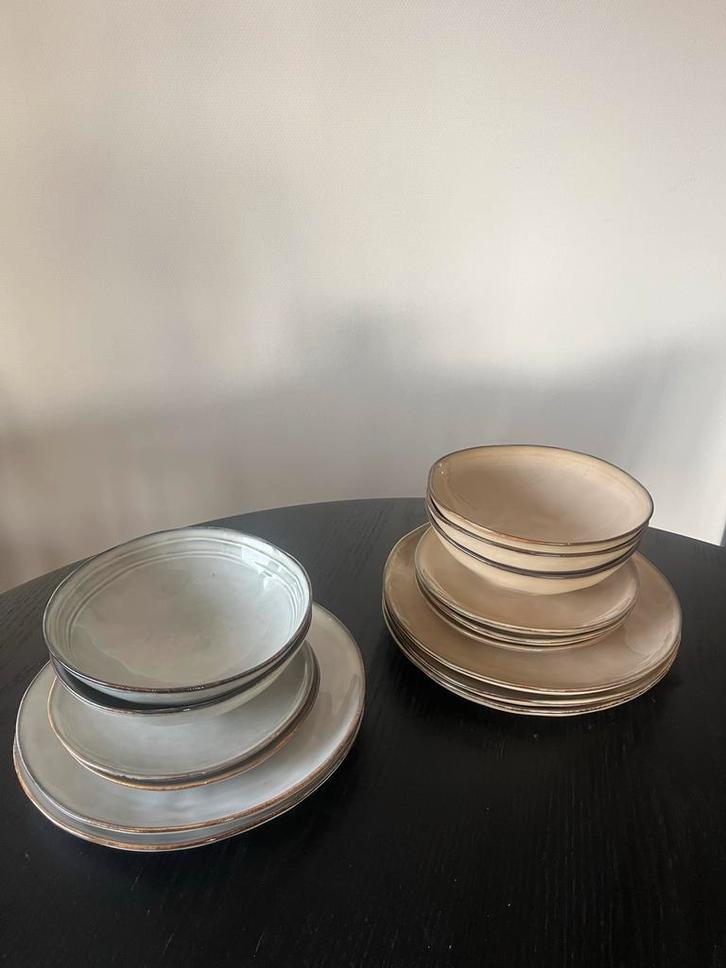 Serviesset Xenos - Toscane lijn beige en grijs, Huis en Inrichting, Keuken | Servies, Zo goed als nieuw, Overige typen, Overige stijlen