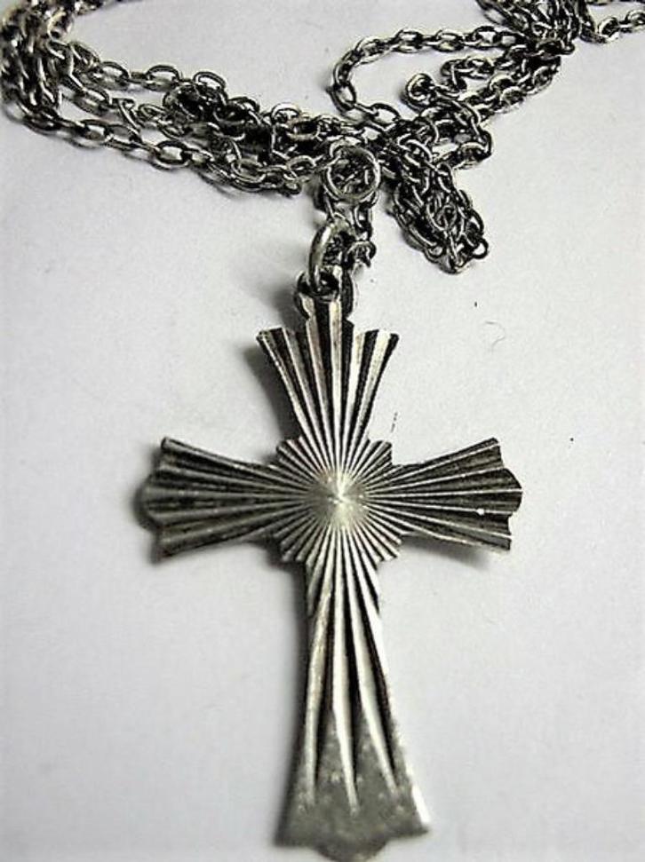 Kruisje, hangertje zilver (6714-67), Sieraden, Tassen en Uiterlijk, Kettinghangers, Zo goed als nieuw, Zilver, Zilver, Kruis of Symbool