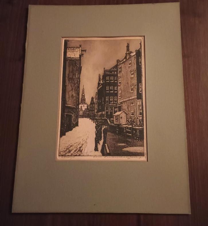 Ets 'Zeedijk' - Cornelis Brandenburg, Antiek en Kunst, Kunst | Etsen en Gravures, Ophalen