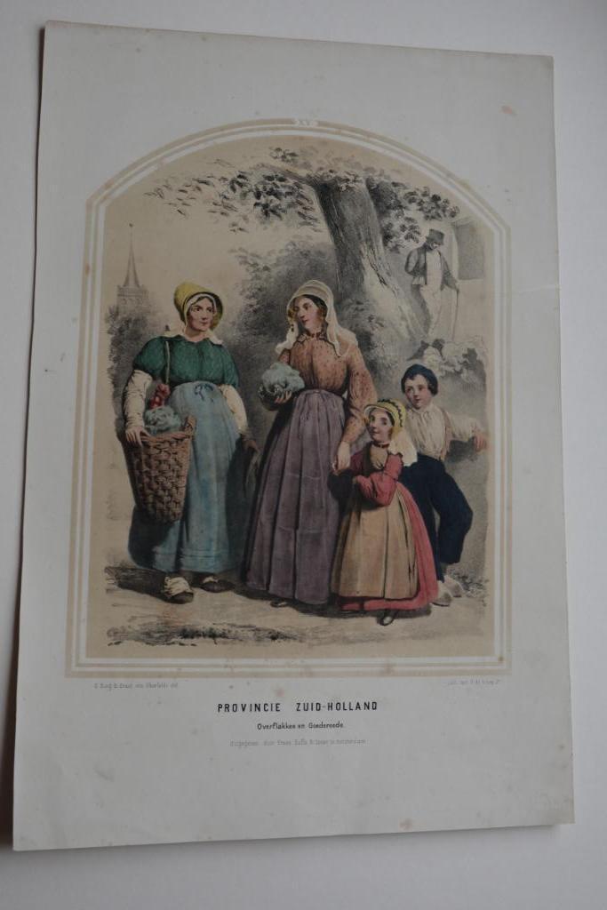 GOEREE EN OVERFLAKKEE KLEDERDRACHT 1850`57 Litho Buffa C31, Antiek en Kunst, Kunst | Litho's en Zeefdrukken, Verzenden