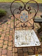 Brocante mozaïek tuinstoelen met frans karakter, Ophalen, Gebruikt
