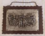 Reliëf tin op hout De Nachtwacht van Rembrandt, Antiek en Kunst, Ophalen of Verzenden