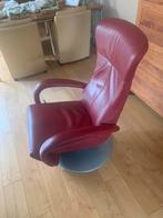 Leren relaxstoel bordeauxrood, Huis en Inrichting, Fauteuils, Ophalen, Gebruikt