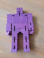Cubebot: houten robot met elastiek: 18 cm h en 10.5 cm b, Gebruikt, Ophalen of Verzenden