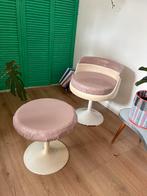 Space age stoeltje met kruk, Huis en Inrichting, Stoelen, Ophalen, Gebruikt, Wit, Eén