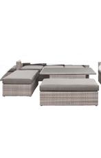 Eetset le Sud verstelbare tafel aluminiumfame grijs/bruin, Ophalen, Zo goed als nieuw, Composiet