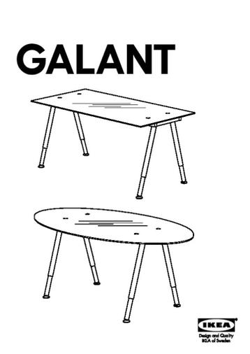 bureau Ikea Galant glas - afbeelding 2