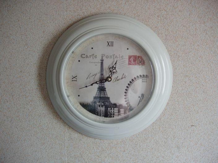 Franse Klok ( Ansichtkaart Parijs ) izgs, Huis en Inrichting, Woonaccessoires | Klokken, Zo goed als nieuw, Wandklok, Analoog