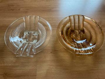 2 art deco schalen Walther &  Söhne roze en blank beschikbaar voor biedingen