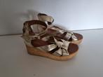Omoda gouden sandalen schoenen met rits maat 40, Zo goed als nieuw, Geel, Omoda, Sandalen of Muiltjes