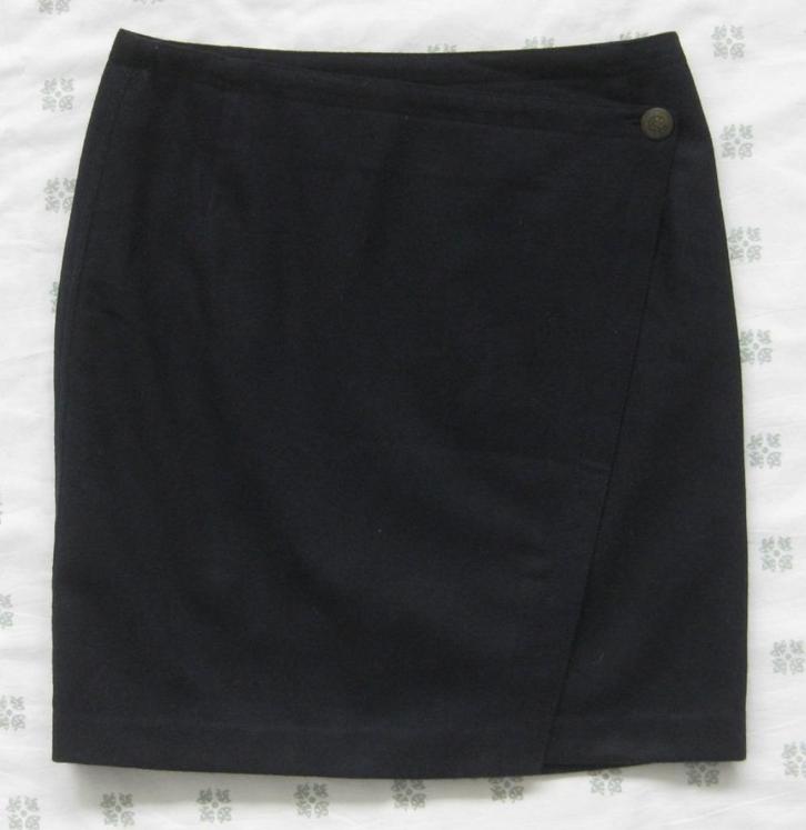 Far Hills donkerblauwe rok, wikkelrok, overslagrok, S/M, wol, Kleding | Dames, Rokken, Zo goed als nieuw, Maat 36 (S), Blauw, Boven de knie