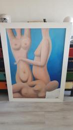 Fraaie groot erotisch  schilderij uit de jaren 80 82x112, Ophalen